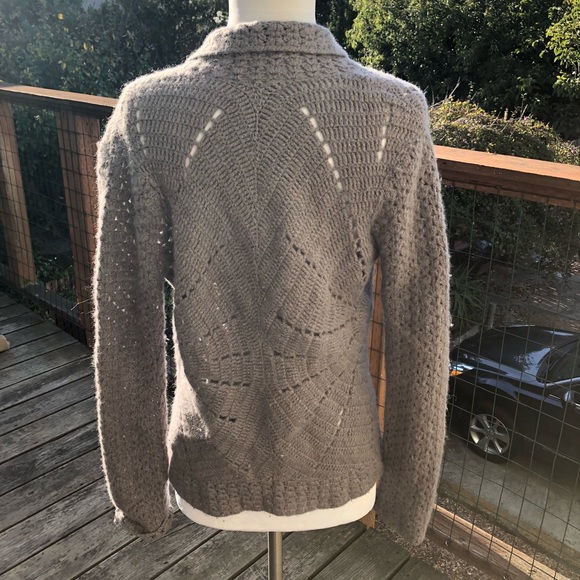 Carole Little Gray Chunky Starburst Knit Cardigan - Picture 6 of 7